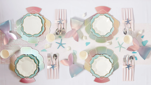 Mermaid Kid's Theme Tablescape & Table Decoration Kit by Yellow Bliss Co